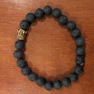 Lava rock Buddha bracelet
